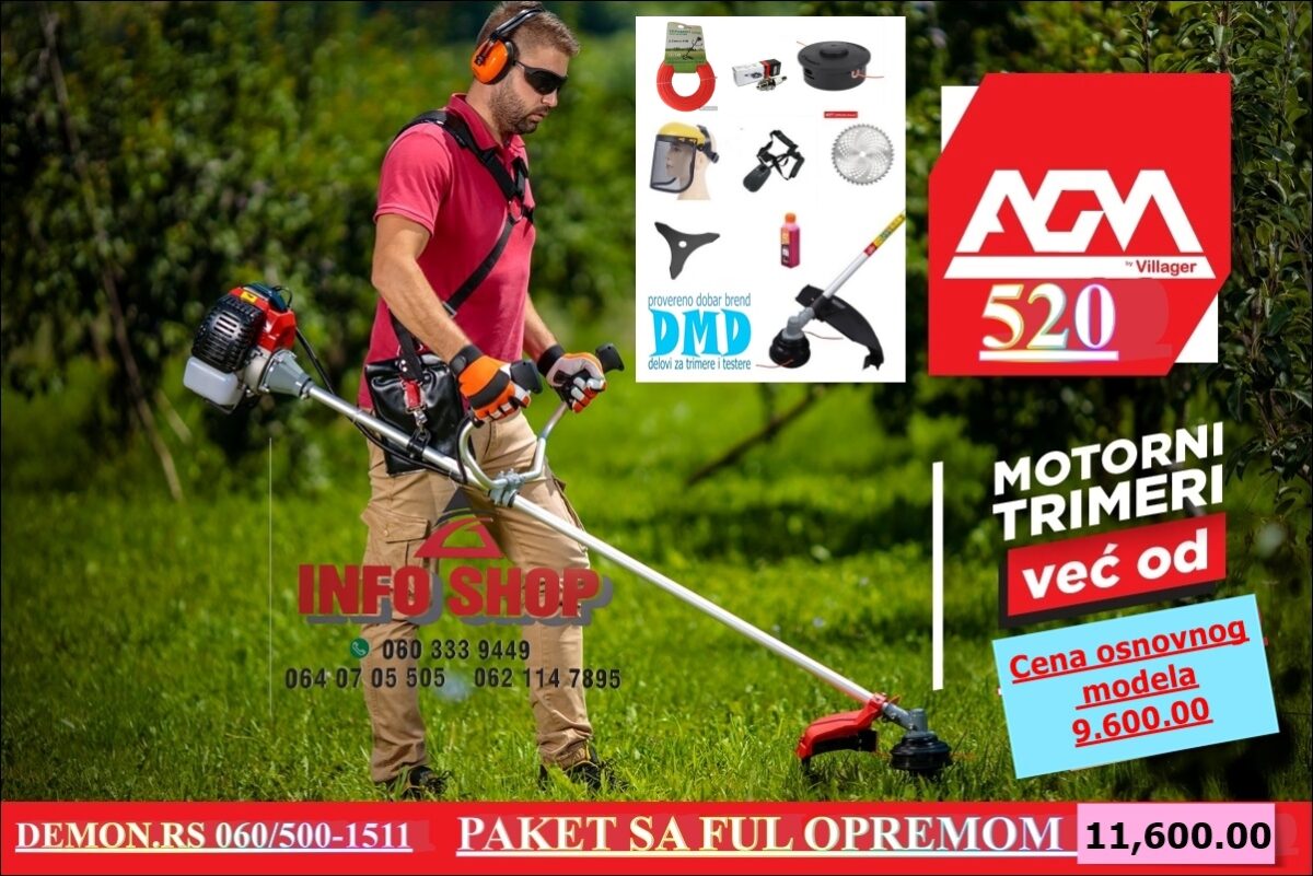 AGM 520 FUL PAKET AGM 520 za 2024god. Trimer motorni za travu  sa poklon paketom - Slika 1