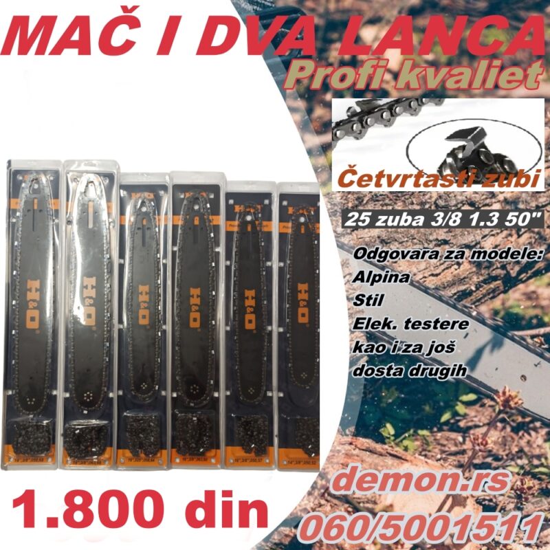 MAČ I DVA LANCA 25 zuba H&Q